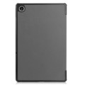 For Lenovo Qitian K10 Pro 5G 3-folding Leather Smart Tablet Case(Grey)