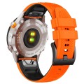 For Garmin Fenix 7 Twill Two Color Quick Release Silicone Watch Band(Orange Black)