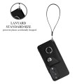 For Honor 90 Organ Card Bag Ring Holder PU Phone Case with Lanyard(Black)