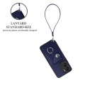 For Honor 90 Lite/X50i Organ Card Bag Ring Holder PU Phone Case with Lanyard(Blue)