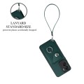 For Honor 90 Lite/X50i Organ Card Bag Ring Holder PU Phone Case with Lanyard(Green)