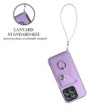 For Honor X8b 4G Global Organ Card Bag Ring Holder PU Phone Case with Lanyard(Purple)