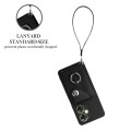 For OnePlus Nord CE 3 Lite Organ Card Bag Ring Holder PU Phone Case with Lanyard(Black)
