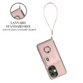 For OnePlus Nord CE 3 Lite Organ Card Bag Ring Holder PU Phone Case with Lanyard(Pink)