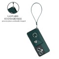 For OPPO A79 5G Global Organ Card Bag Ring Holder PU Phone Case with Lanyard(Green)