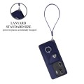 For OPPO Reno11 Pro Global Organ Card Bag Ring Holder PU Phone Case with Lanyard(Blue)