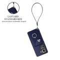 For OPPO Reno11 Global Organ Card Bag Ring Holder PU Phone Case with Lanyard(Blue)
