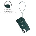 For iPhone 11 Organ Card Bag Ring Holder PU Phone Case with Lanyard(Green)