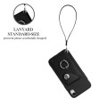 For iPhone XR Organ Card Bag Ring Holder PU Phone Case with Lanyard(Black)