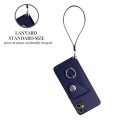 For Samsung Galaxy A04 4G Organ Card Bag Ring Holder PU Phone Case with Lanyard(Blue)
