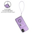 For Samsung Galaxy A04 4G Organ Card Bag Ring Holder PU Phone Case with Lanyard(Purple)