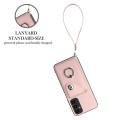 For Samsung Galaxy A05s 4G Global Organ Card Bag Ring Holder PU Phone Case with Lanyard(Pink)