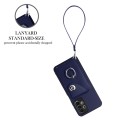 For Samsung Galaxy A13 4G Organ Card Bag Ring Holder PU Phone Case with Lanyard(Blue)