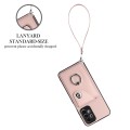 For Samsung Galaxy A13 4G Organ Card Bag Ring Holder PU Phone Case with Lanyard(Pink)