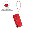 For Samsung Galaxy A13 5G/A04s Organ Card Bag Ring Holder PU Phone Case with Lanyard(Red)