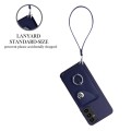 For Samsung Galaxy A14 5G Organ Card Bag Ring Holder PU Phone Case with Lanyard(Blue)