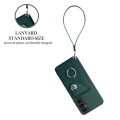 For Samsung Galaxy A14 5G Organ Card Bag Ring Holder PU Phone Case with Lanyard(Green)