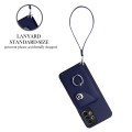 For Samsung Galaxy A23 165.4mm Organ Card Bag Ring Holder PU Phone Case with Lanyard(Blue)