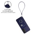 For Samsung Galaxy A24 4G Organ Card Bag Ring Holder PU Phone Case with Lanyard(Blue)