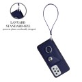 For Samsung Galaxy A33 5G Organ Card Bag Ring Holder PU Phone Case with Lanyard(Blue)