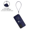 For Samsung Galaxy A53 5G Organ Card Bag Ring Holder PU Phone Case with Lanyard(Blue)