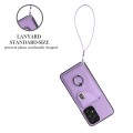 For Samsung Galaxy A53 5G Organ Card Bag Ring Holder PU Phone Case with Lanyard(Purple)