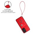 For Samsung Galaxy A53 5G Organ Card Bag Ring Holder PU Phone Case with Lanyard(Red)