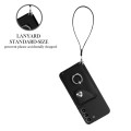 For Samsung Galaxy S21 FE 5G Organ Card Bag Ring Holder PU Phone Case with Lanyard(Black)
