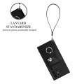 For Samsung Galaxy S24 Ultra 5G Organ Card Bag Ring Holder PU Phone Case with Lanyard(Black)