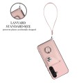 For Samsung Galaxy S24+ 5G Organ Card Bag Ring Holder PU Phone Case with Lanyard(Pink)