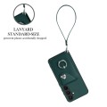 For Samsung Galaxy S24+ 5G Organ Card Bag Ring Holder PU Phone Case with Lanyard(Green)
