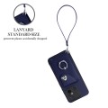 For Xiaomi Redmi 12C/11A Organ Card Bag Ring Holder PU Phone Case with Lanyard(Blue)