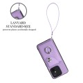 For Xiaomi Redmi 12C/11A Organ Card Bag Ring Holder PU Phone Case with Lanyard(Purple)