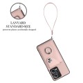 For Xiaomi Redmi Note 12 Pro+ 5G Global Organ Card Bag Ring Holder PU Phone Case with Lanyard(Pink)