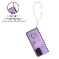 For Xiaomi Poco F5 5G/Redmi Note 12 Turbo Organ Card Bag Ring Holder PU Phone Case with Lanyard(Purp