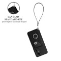 For Xiaomi Redmi Note 12S 4G Global Organ Card Bag Ring Holder PU Phone Case with Lanyard(Black)