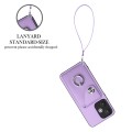 For Xiaomi Redmi 13C 5G / Redmi 13R Organ Card Bag Ring Holder PU Phone Case with Lanyard(Purple)
