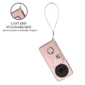 For Xiaomi Redmi A3 4G Organ Card Bag Ring Holder PU Phone Case with Lanyard(Pink)