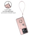 For Xiaomi Redmi Note 13 Pro 5G Global Organ Card Bag Ring Holder PU Phone Case with Lanyard(Pink)