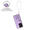 For Xiaomi Redmi Note 13 Pro+ Organ Card Bag Ring Holder PU Phone Case with Lanyard(Purple)