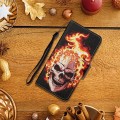 For Samsung Galaxy A05S Colored Drawing Pattern Leather Phone Case(Flame Skull)