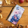 For Samsung Galaxy A05S Colored Drawing Pattern Leather Phone Case(Purple Butterfly)