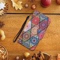 For Samsung Galaxy A05S Colored Drawing Pattern Leather Phone Case(Diamond Totem)