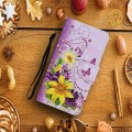 For Samsung Galaxy A15 Colored Drawing Pattern Leather Phone Case(Yellow Flower Butterfly)