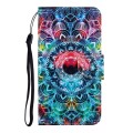 For Samsung Galaxy A15 Colored Drawing Pattern Leather Phone Case(Mandala)