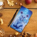 For Samsung Galaxy A15 Colored Drawing Pattern Leather Phone Case(Little Leopard)