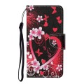 For Samsung Galaxy S24 5G Colored Drawing Pattern Leather Phone Case(Red Heart)
