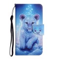 For Samsung Galaxy S24 5G Colored Drawing Pattern Leather Phone Case(Little Leopard)