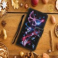 For Samsung Galaxy S24+ 5G Colored Drawing Pattern Leather Phone Case(Fluorescent Butterfly)