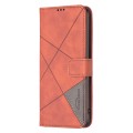 For OnePlus 12R BF05 Magnetic Buckle Rhombus Texture Leather Phone Case(Brown)